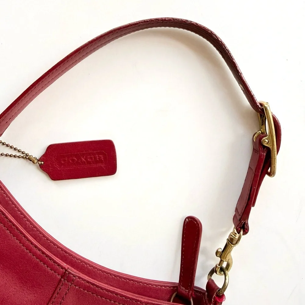 Vintage Y2K Coach Legacy West Demi Shoulder Bag 9295 Red Glovetanned Leather